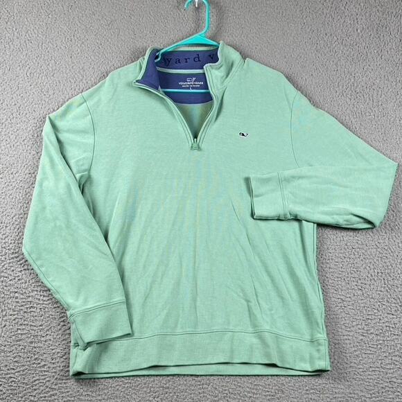 Vineyard Vines 1/4 Zip Pullover Sweater Men's Medium Green Causal Preppy - Picture 1 of 7